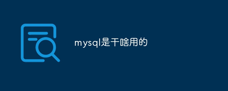 mysql是干啥用的